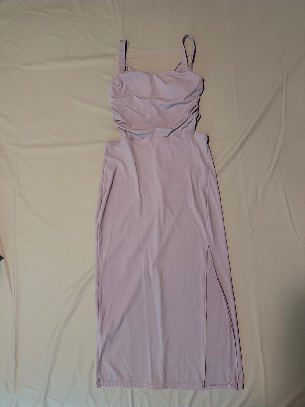 NWOT Halara Ruched Lace Up Bodycon Midi Casual Dress